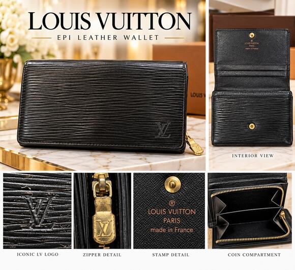 Louis Vuitton Handbags - Louis Vuitton Black Epi Leather Trésor Long Wallet with COA